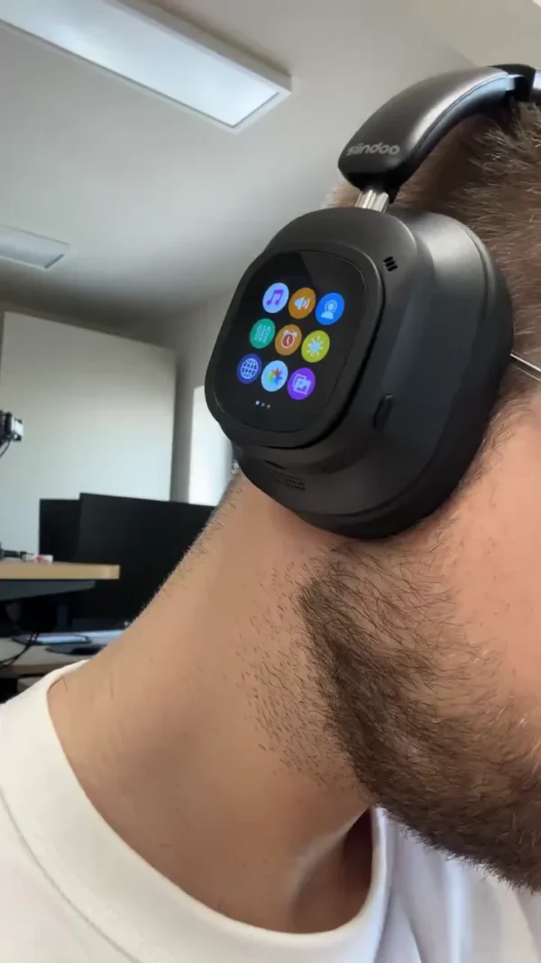 Smart Touchscreen Over-Ear Headphones – Multifunctional Wireless Headset with Built-in Apps and Interactive Display - Image 2